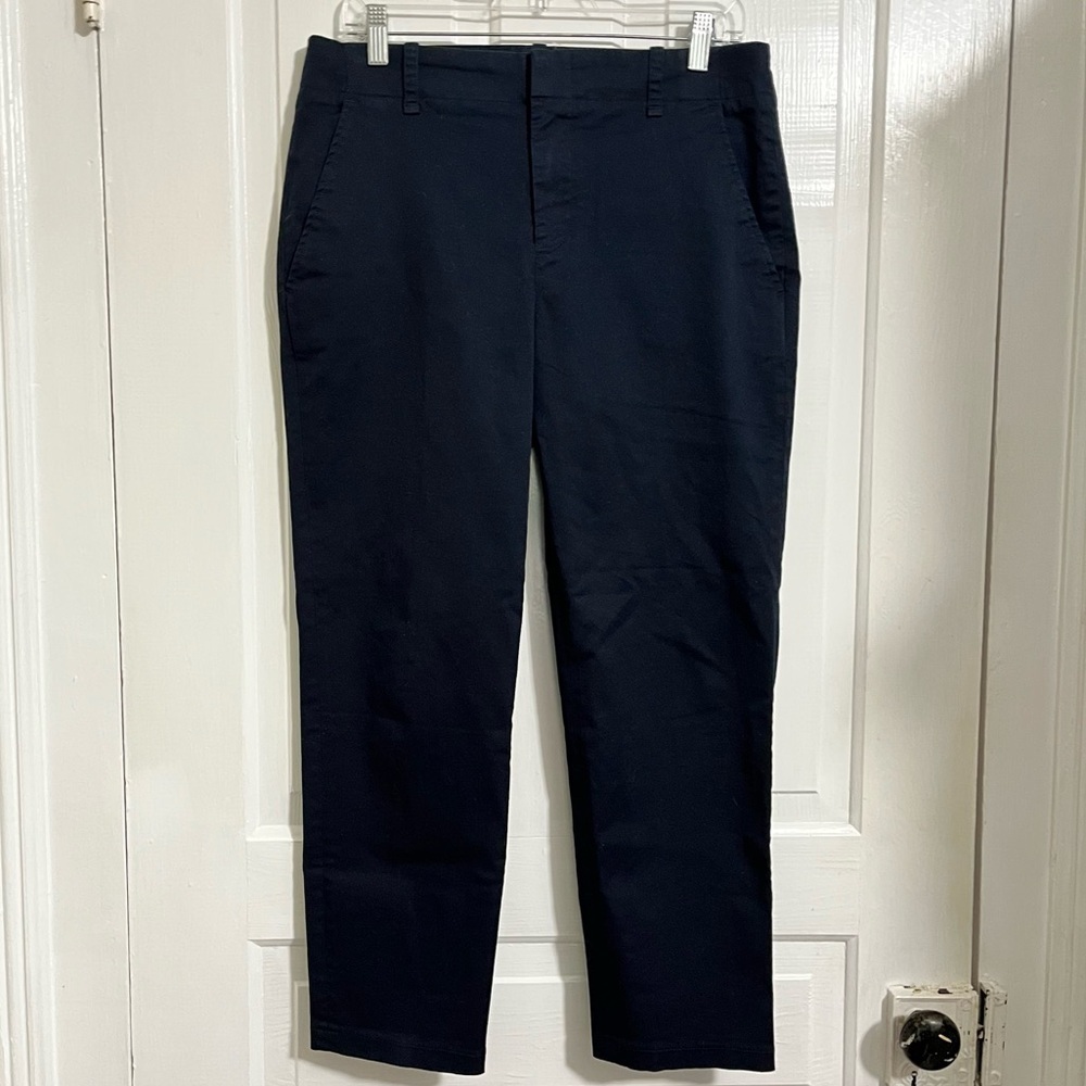 Vince Tapered Trousers Pants Navy Blue Cotton Size 8 B2